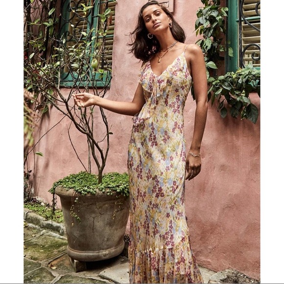 NEW Free People x We Are Kindred Grace Bias Dress in Ditsy - Picture 1 of 16